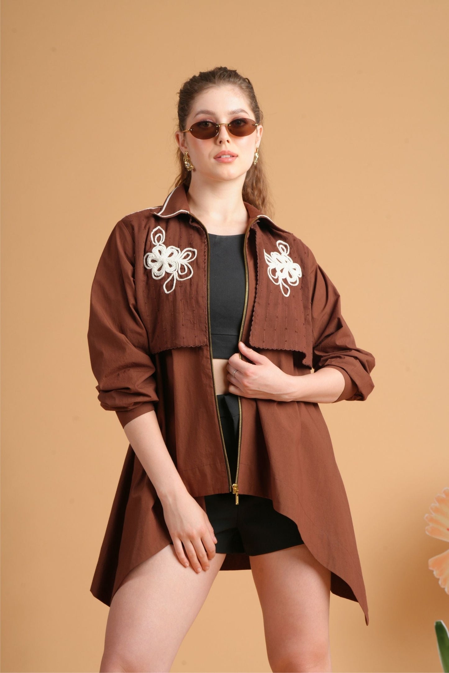 Soraya Chocolate Ladies Oversized Shacket