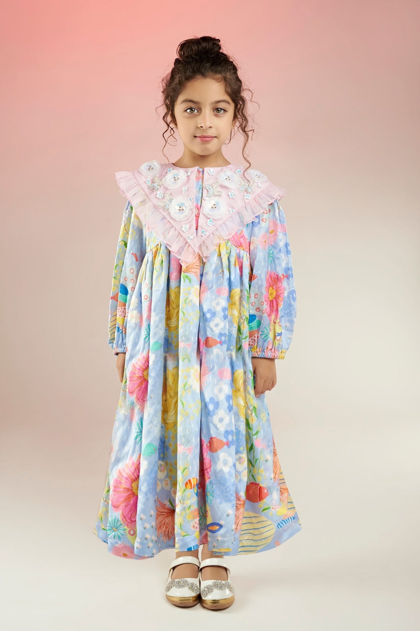 Dandy Bloom Embroidered Girls Long dress