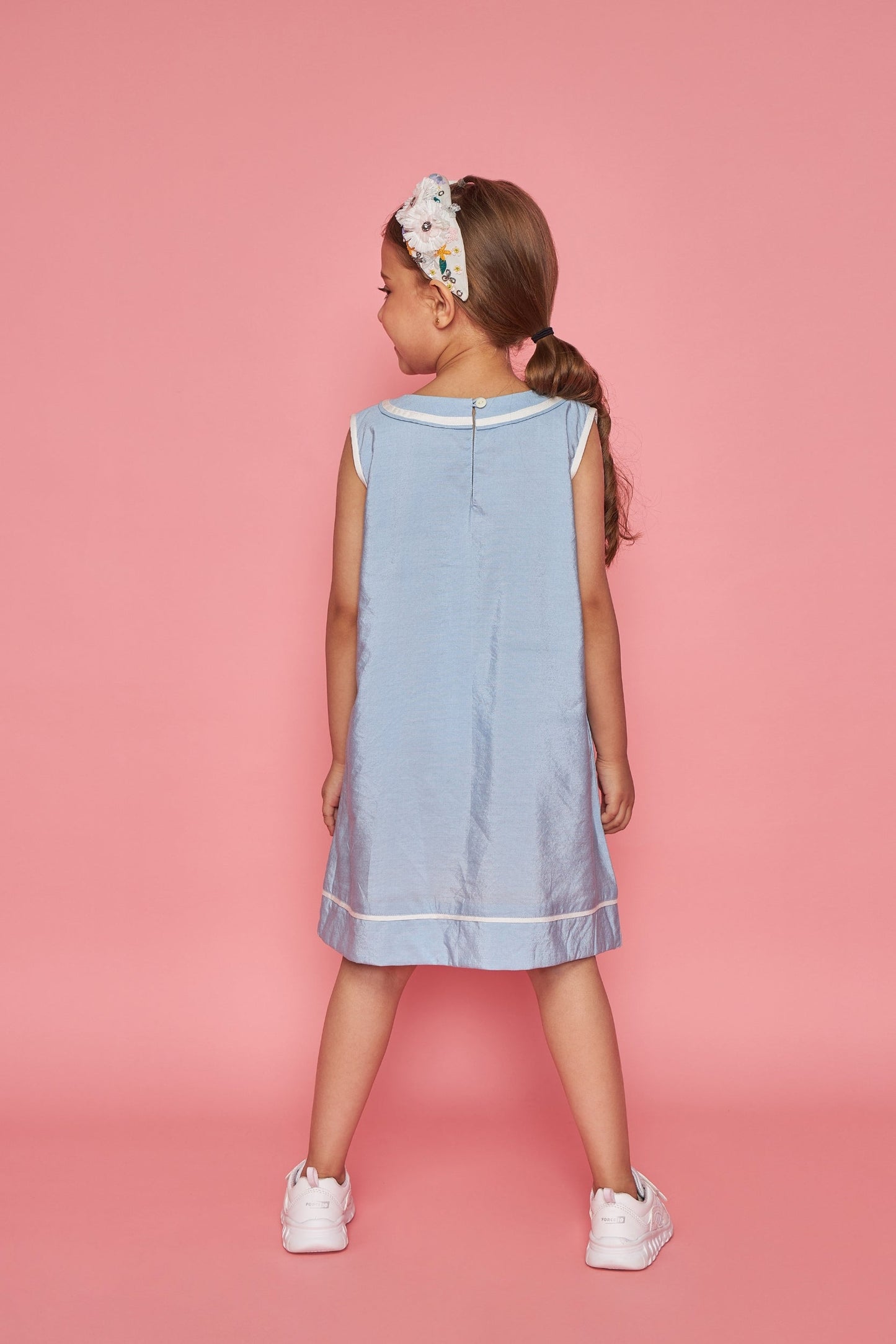 Dawn Kids Blue Embroidered Dress Bloom