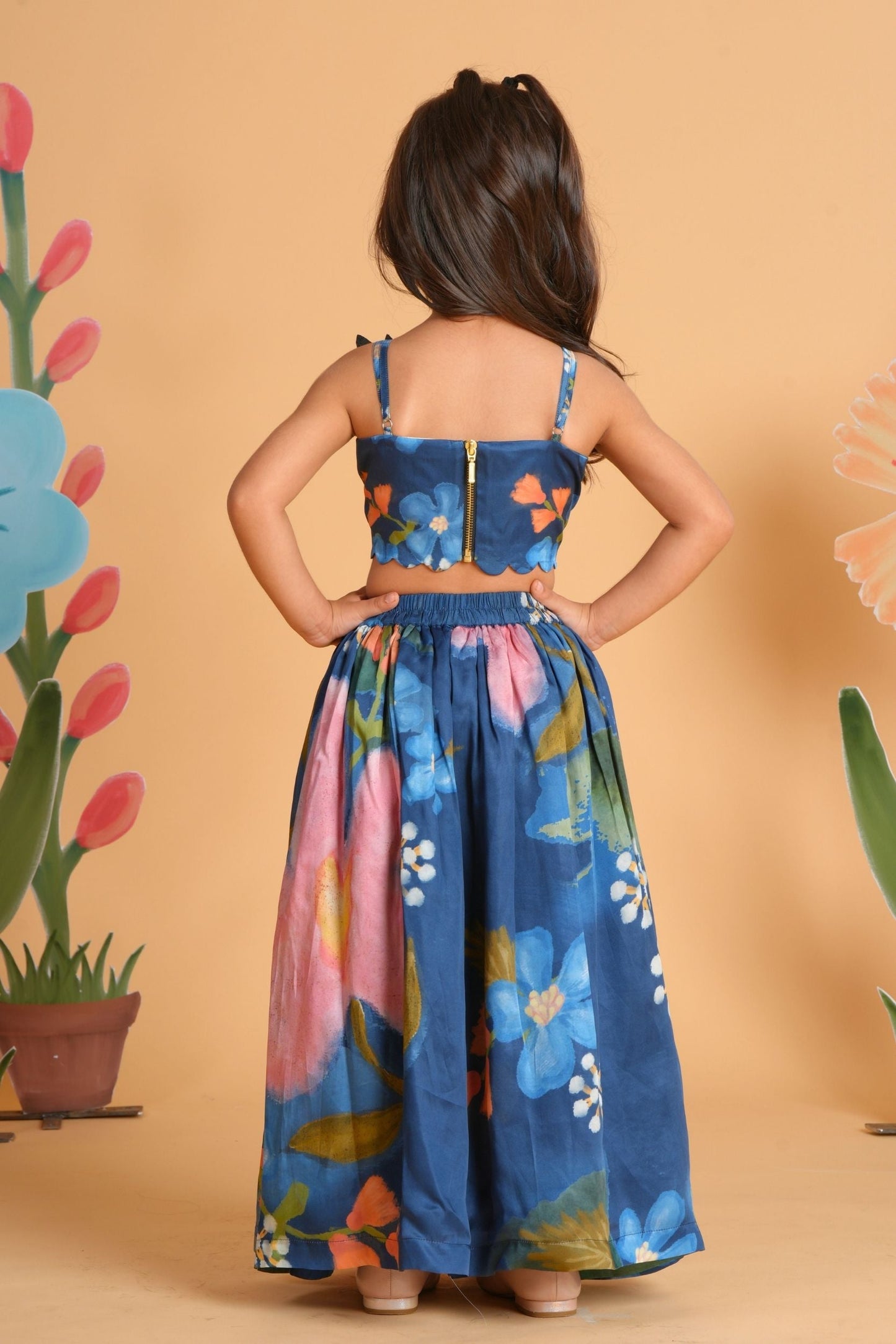 Iris Bloom Bird Dress & Skirt Cord Twinning Set