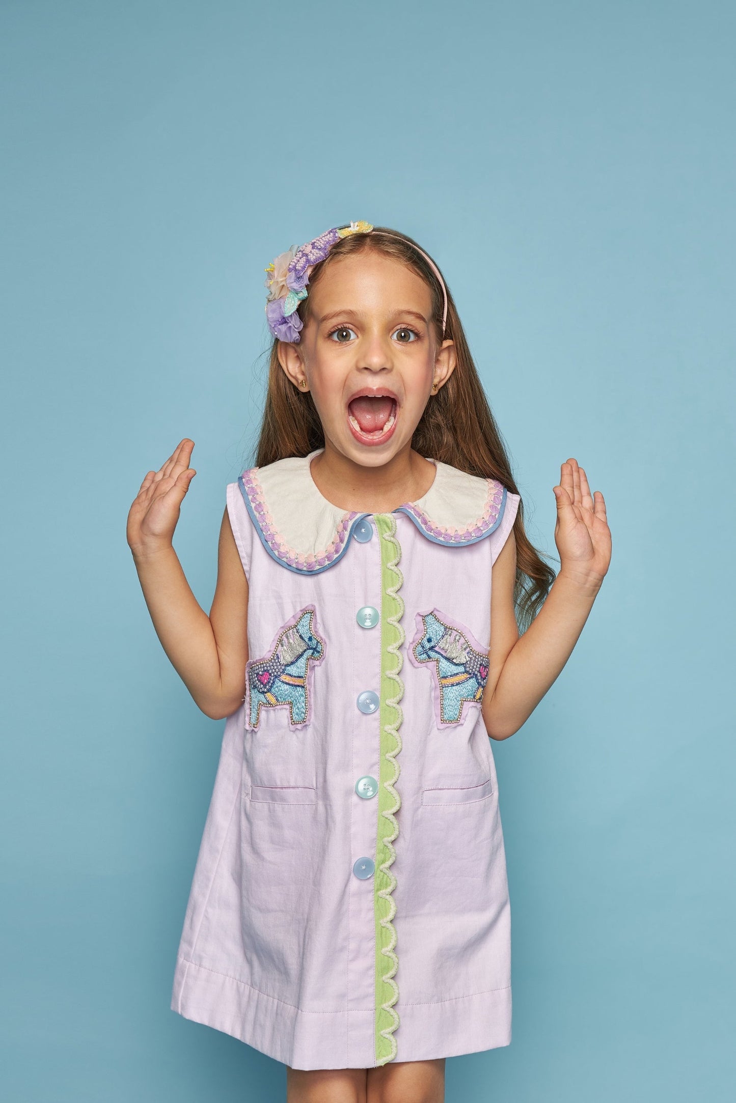 Dala Peterpan Kids Embellished Dress Bloom