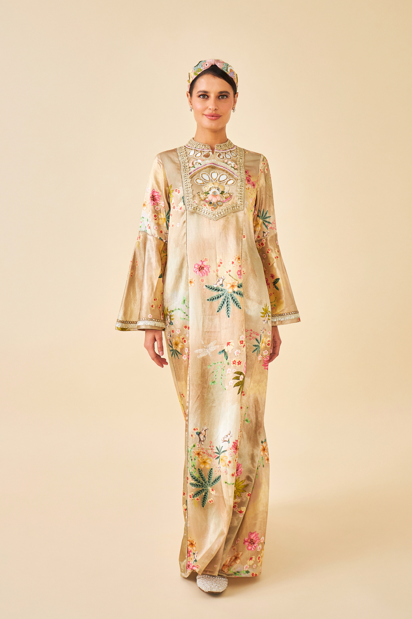 Clea Gold Ladies Long Dress