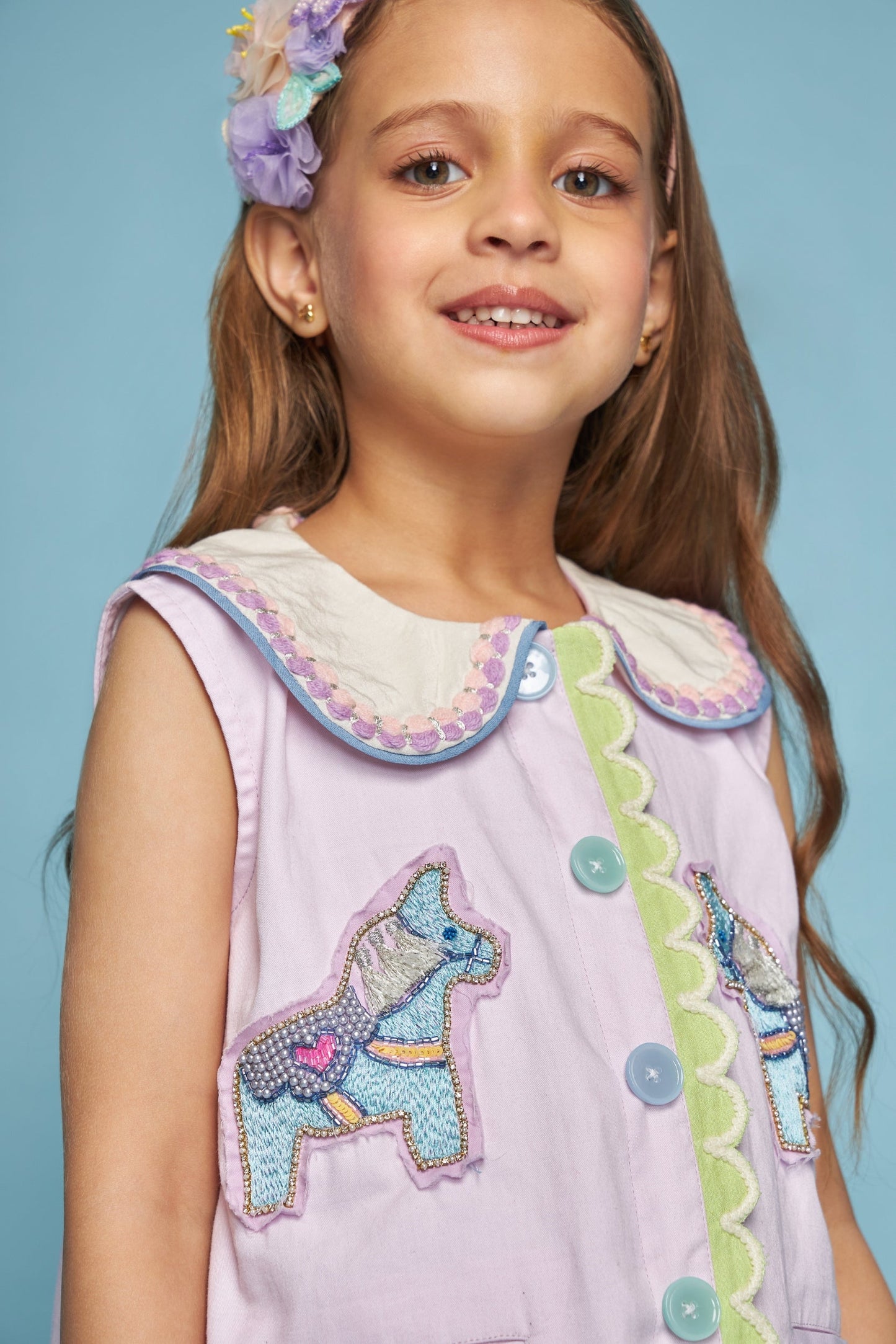 Dala Peterpan Kids Embellished Dress Bloom