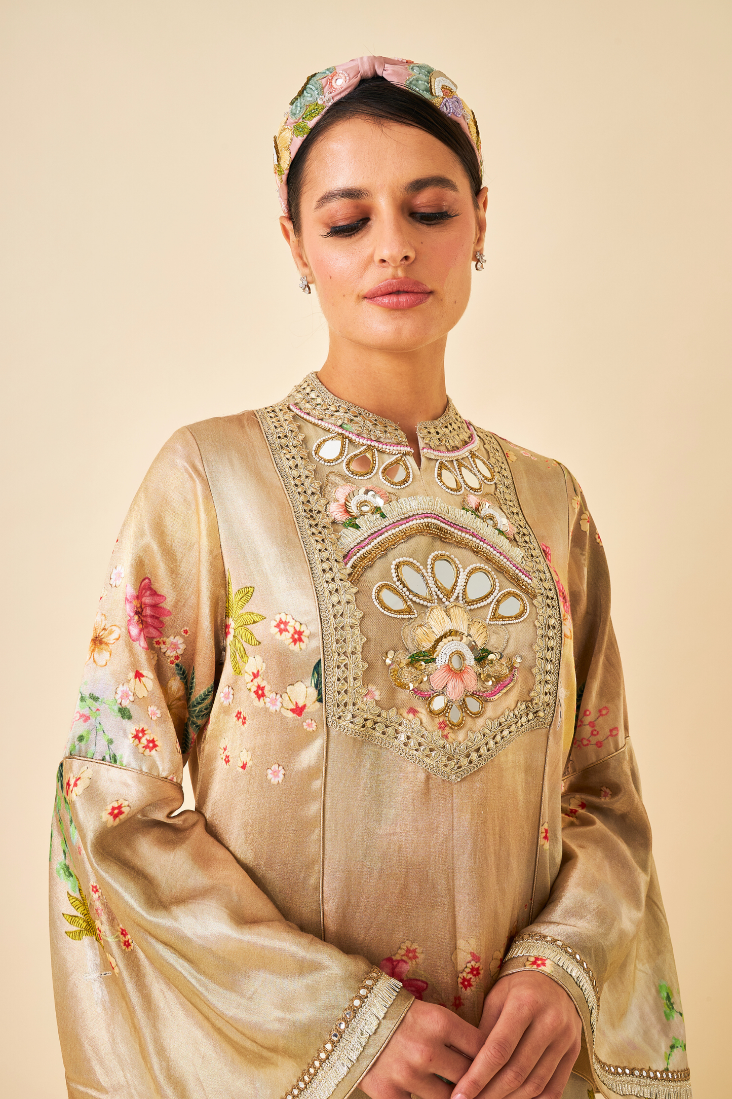 Clea Gold Ladies Long Dress