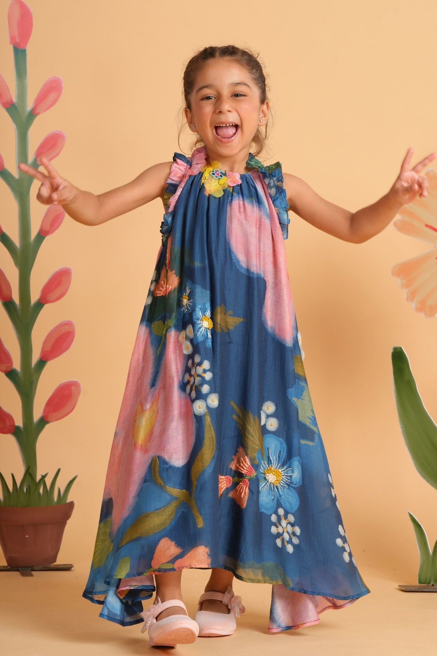 Iris Bloom Bird Dress & Flared Dress Twinning Set