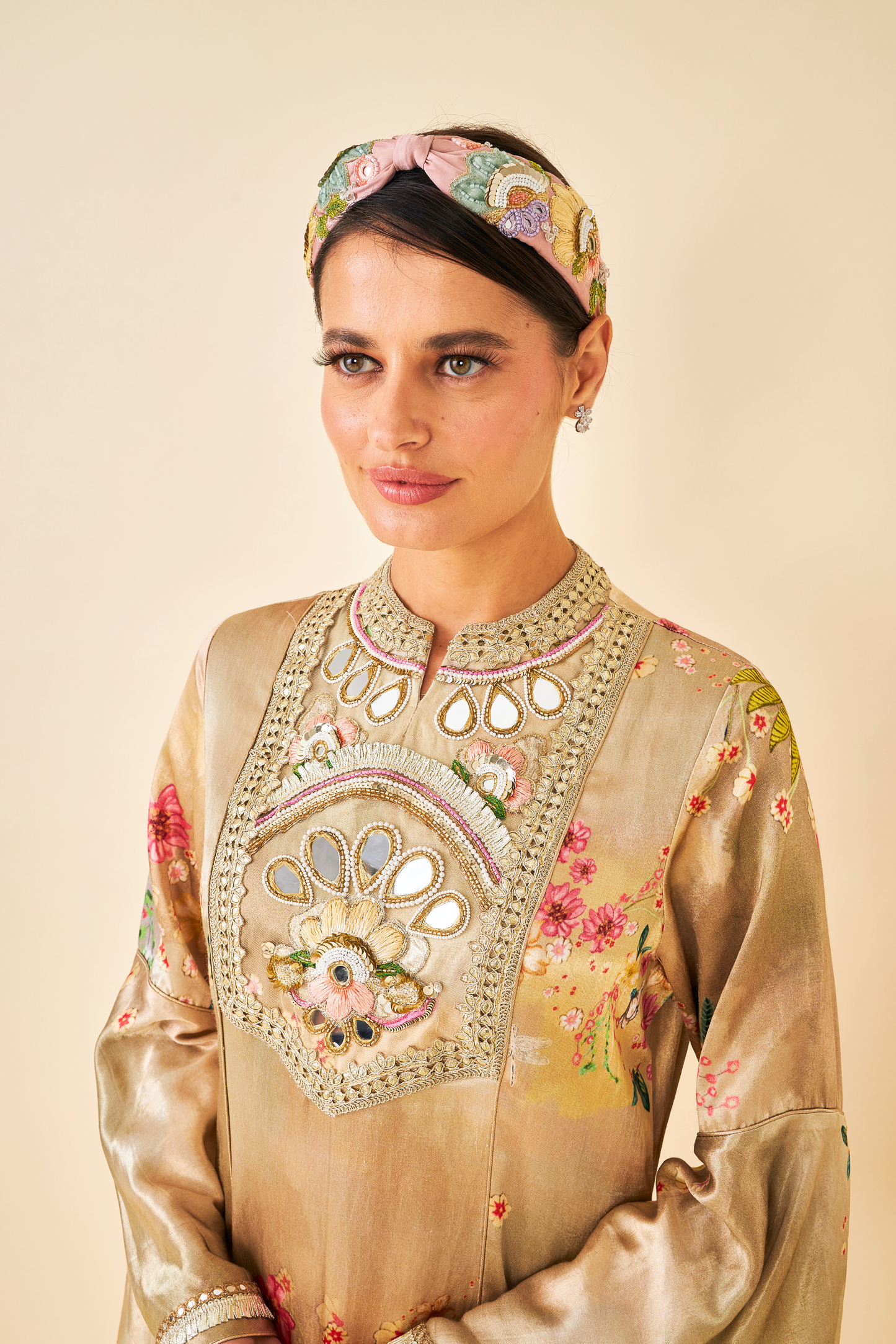 Clea Gold Ladies Long Dress