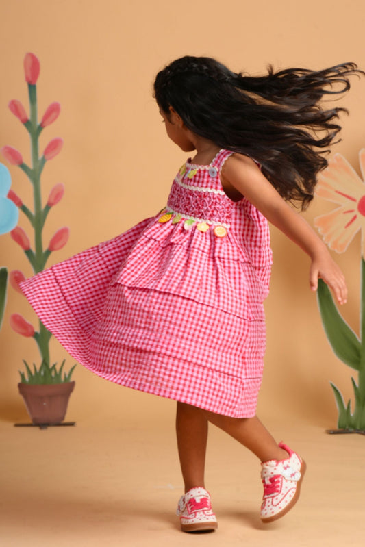 Berry Pop Smocked Dress
