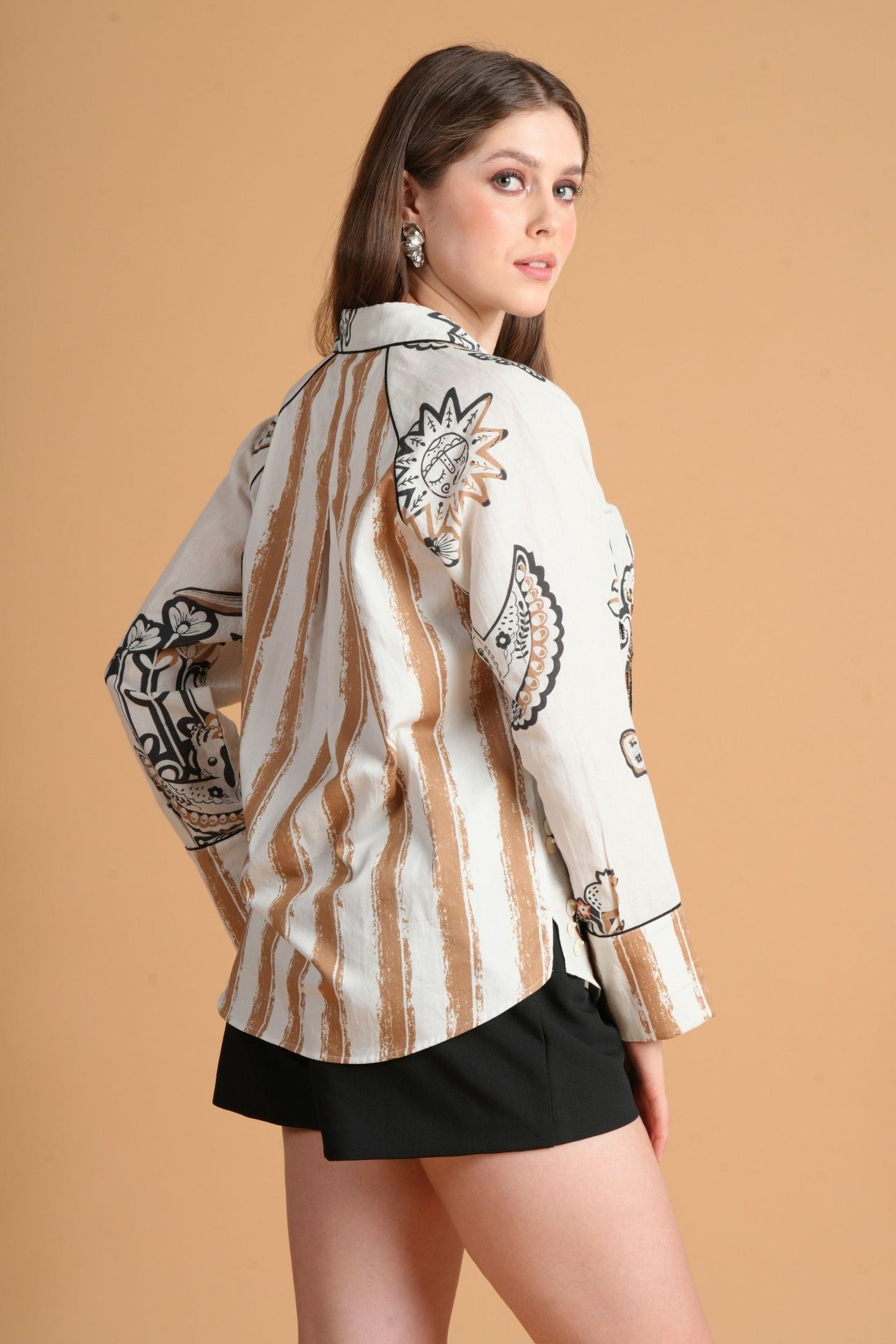 Soraya Printed Ladies Embellished Shirt