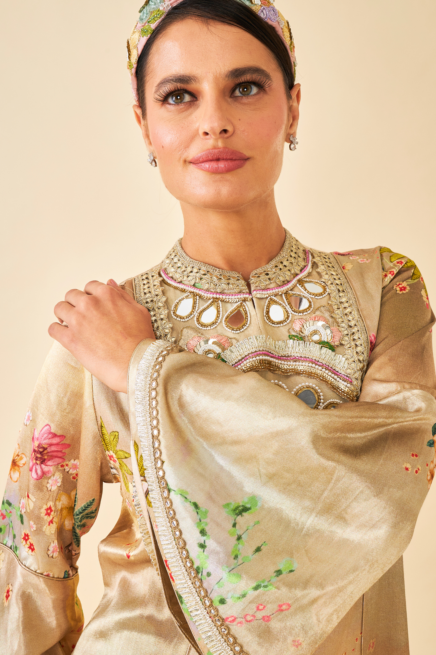 Clea Gold Ladies Long Dress