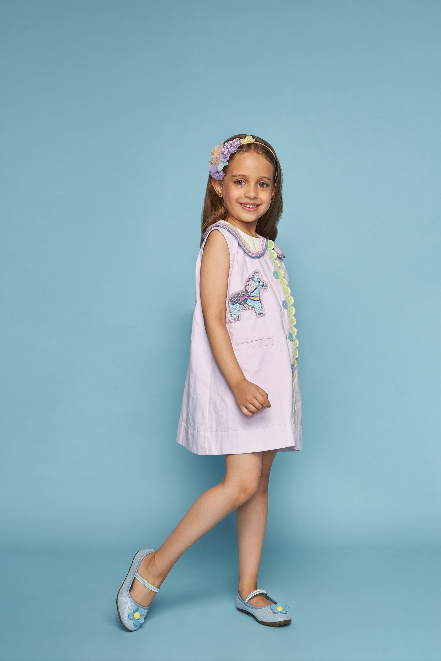 Dala Peterpan Kids Embellished Dress Bloom