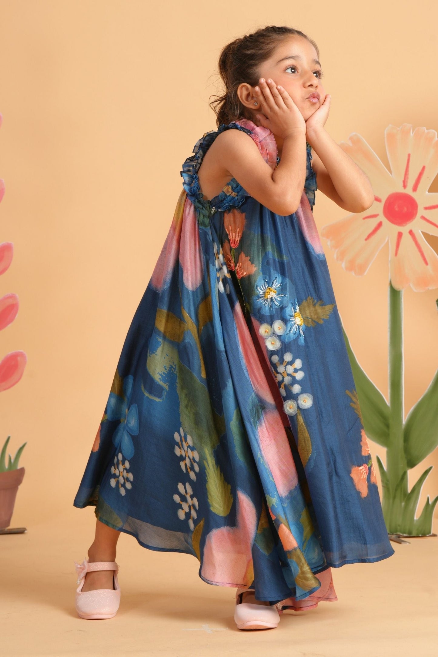 Iris Bloom Bird Dress & Flared Dress Twinning Set