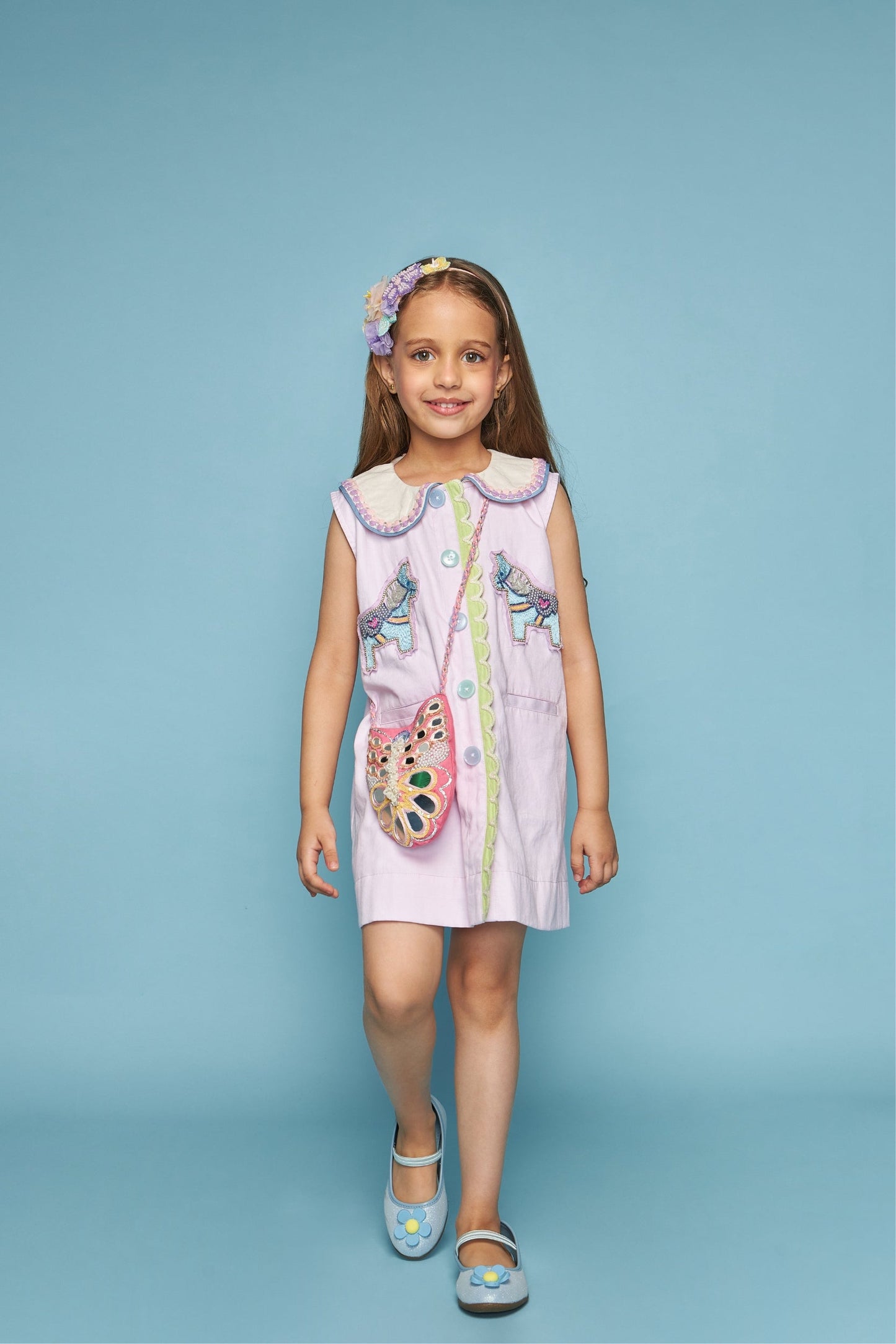 Dala Peterpan Kids Embellished Dress Bloom