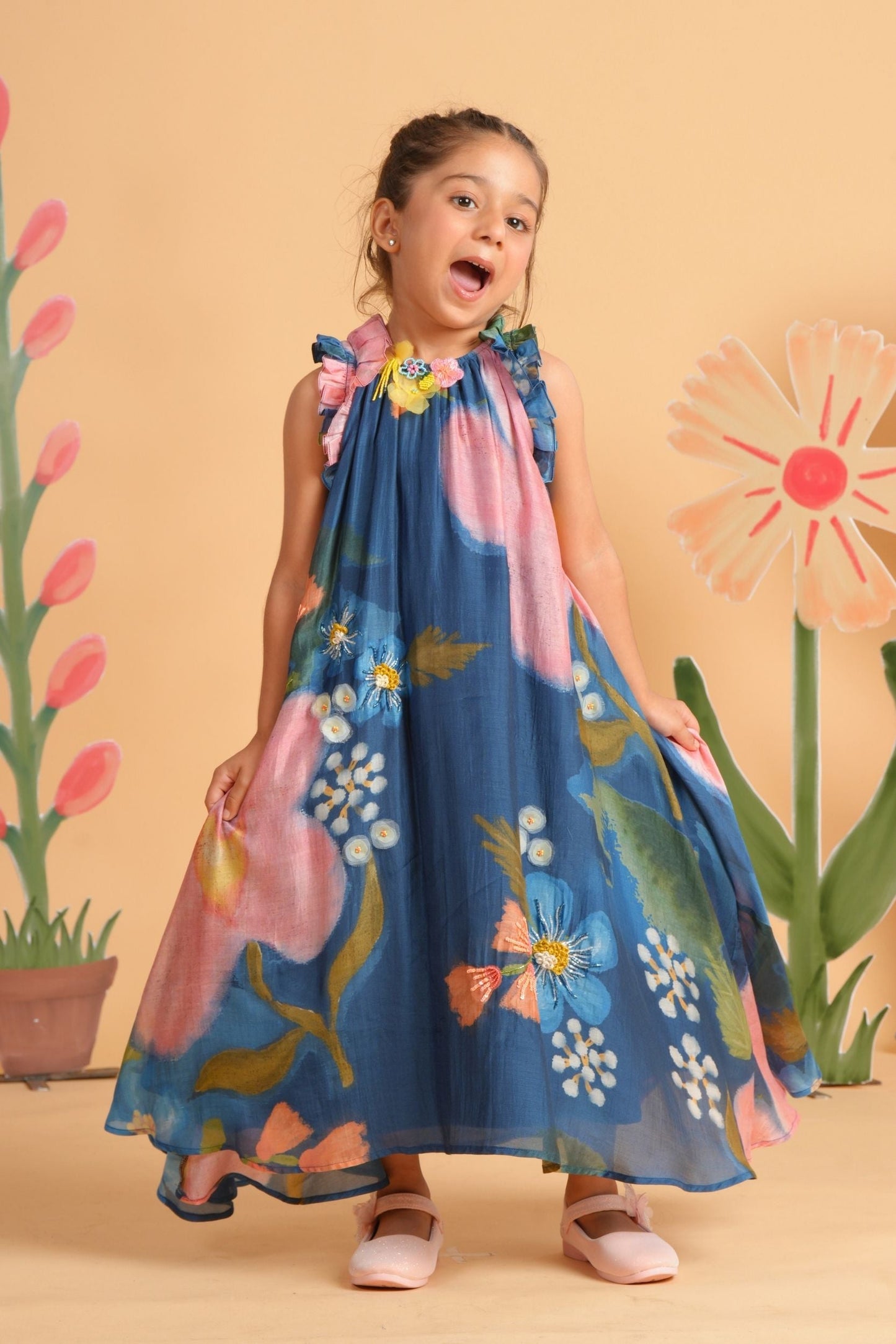 Iris Bloom Bird Dress & Flared Dress Twinning Set