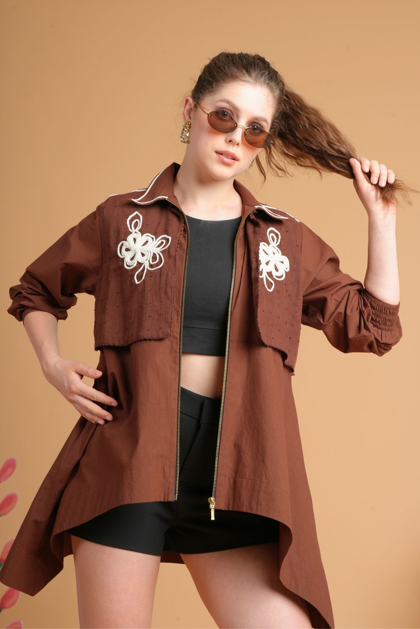 Soraya Chocolate Ladies Oversized Shacket
