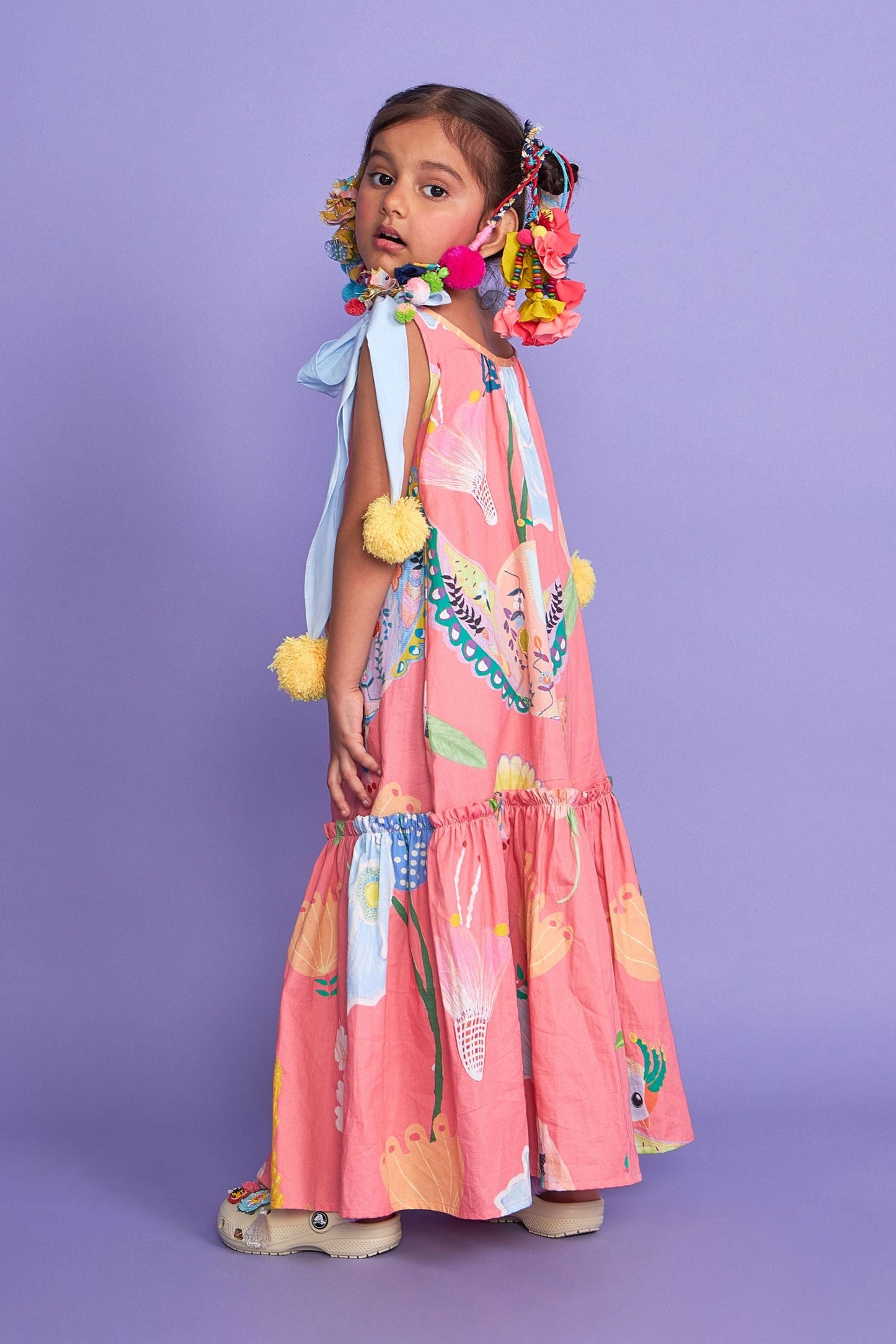 Lola Pink Kids Cotton Maxi Tiered Dress - Joey & Pooh