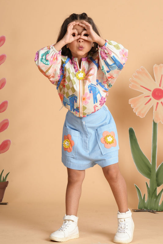 Pony Princess Embellished Jacket & Shorts Set