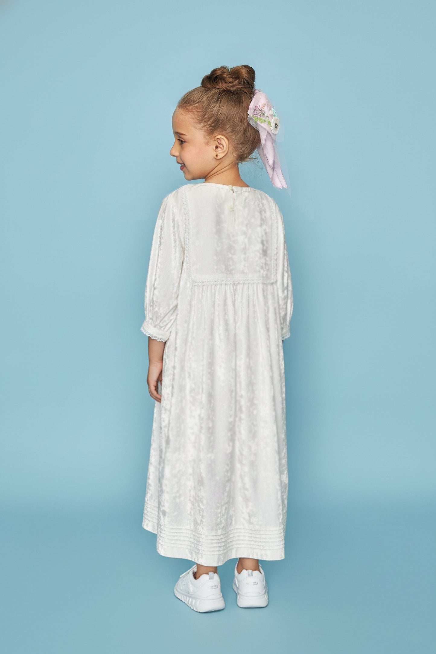 VELVET Dragonfly Mirror Yoke Embellished Girls Long Dress