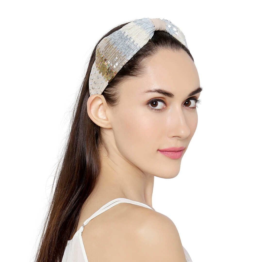 Serena Hand Embroidered Ivory Headband/Hairband - Joey & Pooh