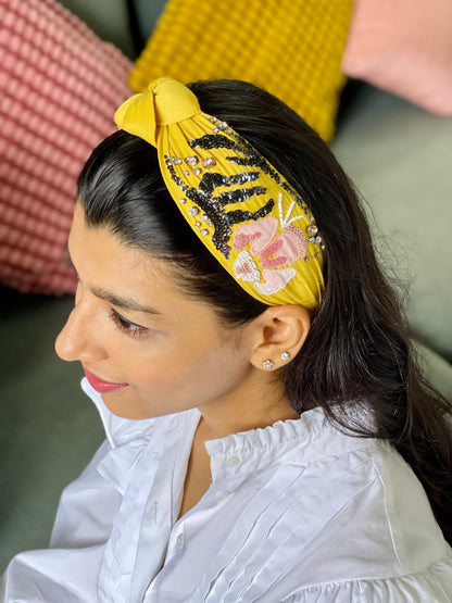 Mustard Blitz Knotted Headband
