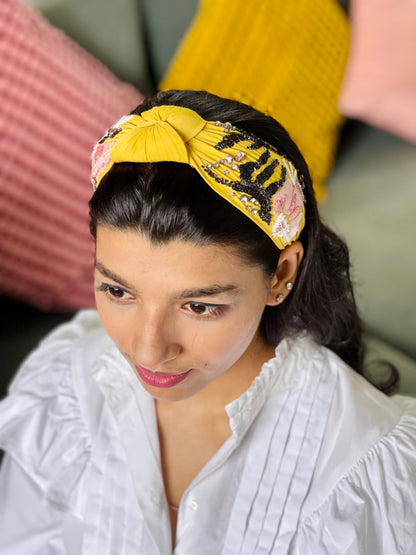Mustard Blitz Knotted Headband