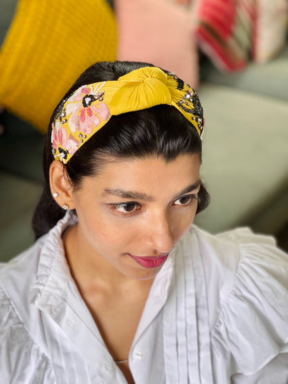 Mustard Blitz Knotted Headband