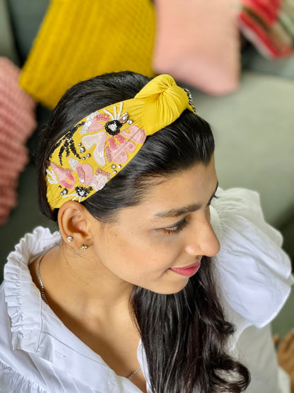Mustard Blitz Knotted Headband