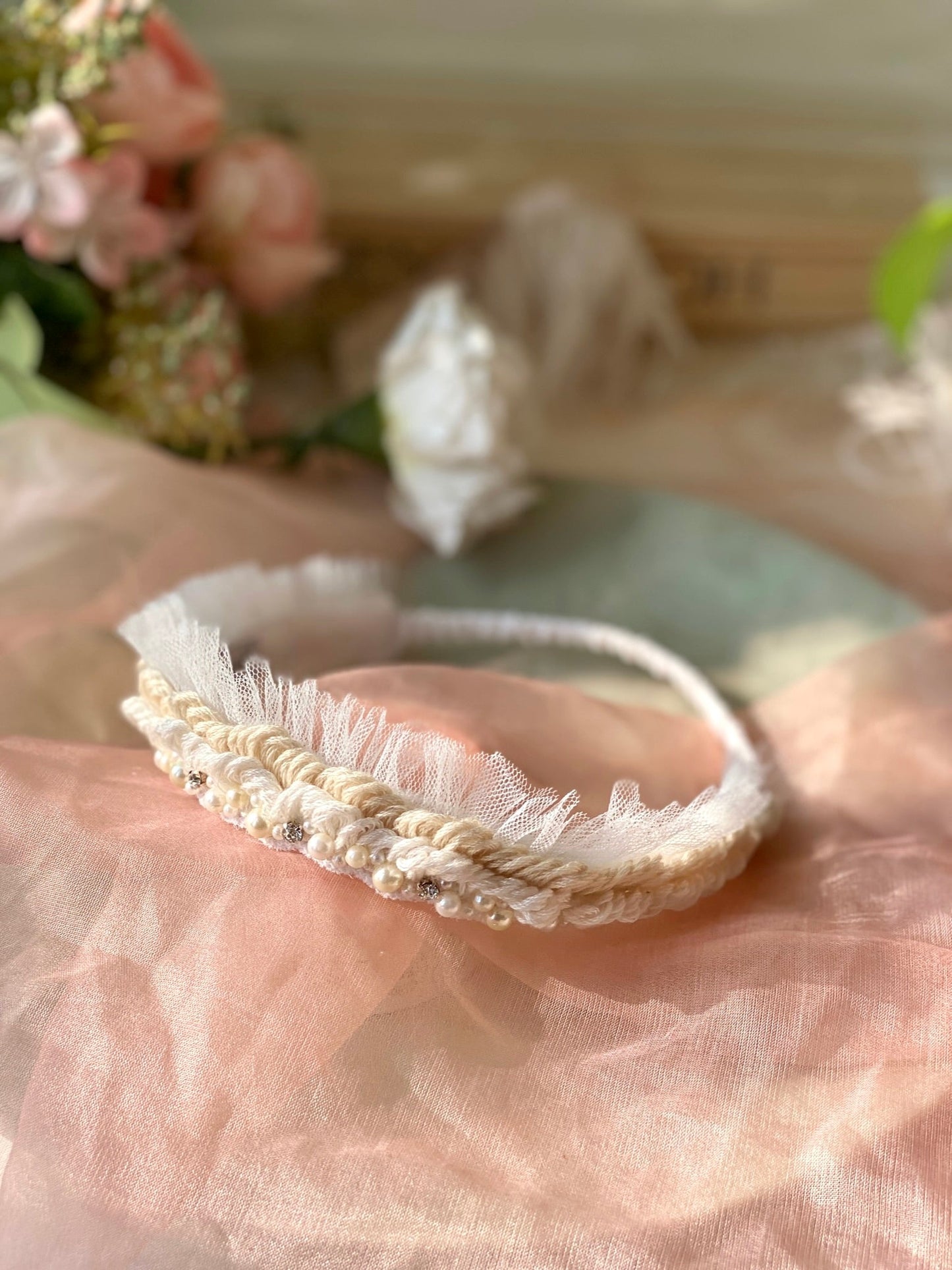 Baby Tabitha Ivory Handmade Headband