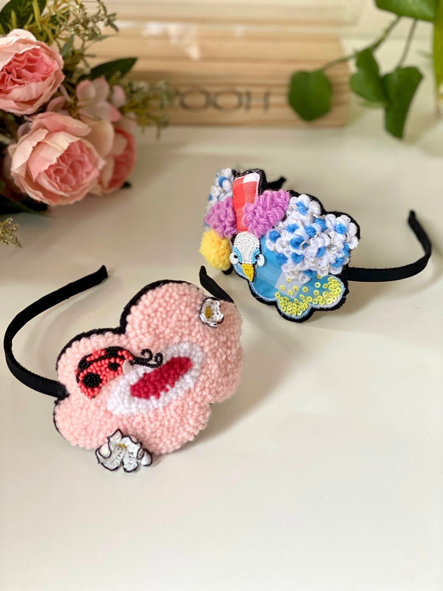 Bobo Handmade Headband/Hairband On Kids Set Of 2 - Joey & Pooh