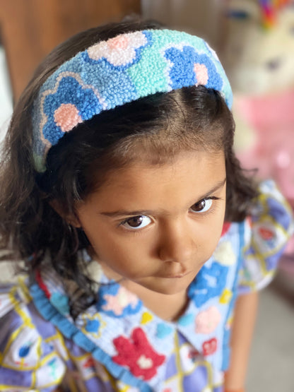 Poppy Blue Handmade Headband/Hairband On Kids- Joey & Pooh