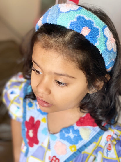 Poppy Blue Handmade Headband/Hairband On Kids- Joey & Pooh