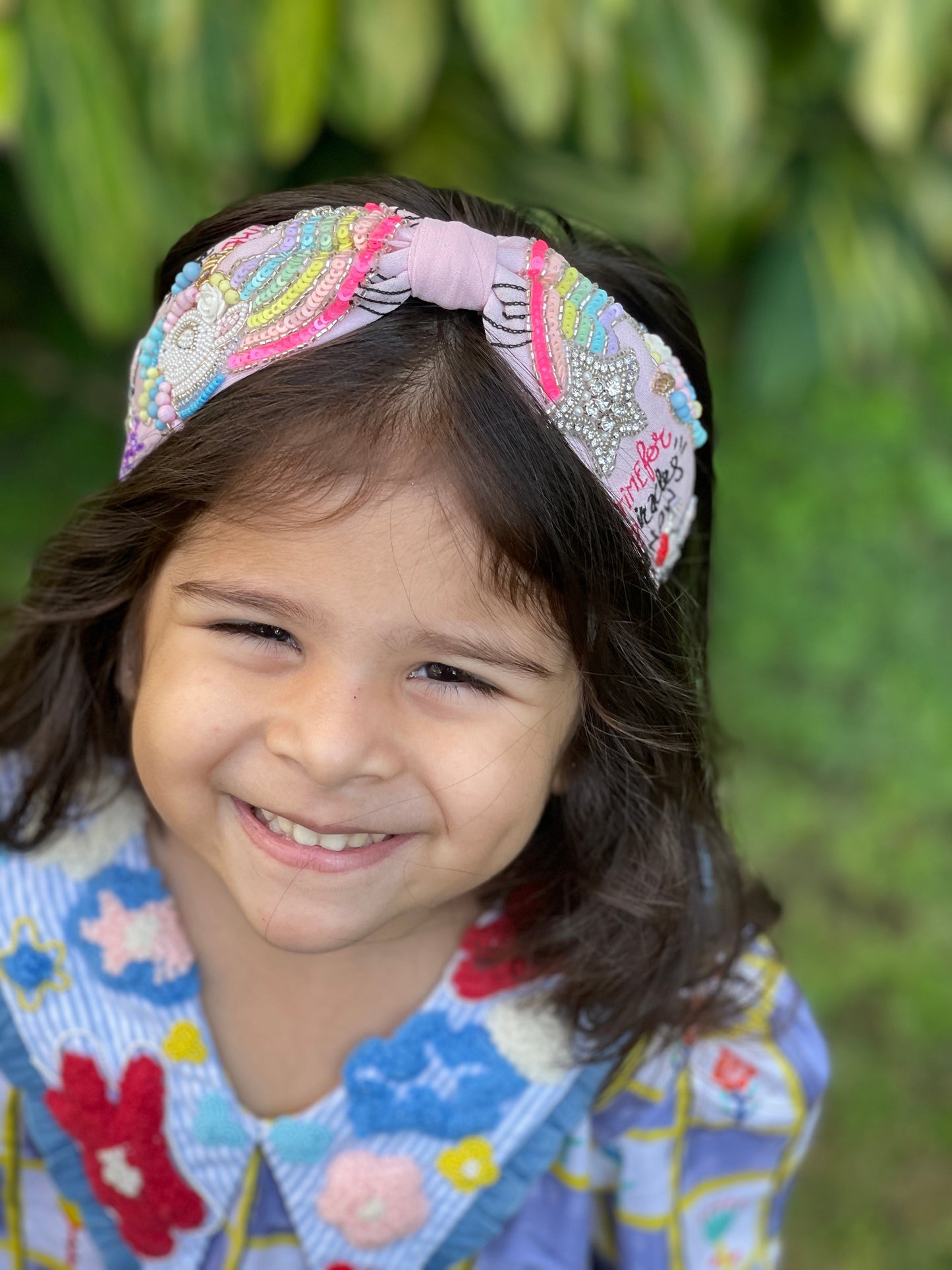 Darcey Unicorn Hand Embroidered Headband/Hairband On Kids- Joey & Pooh