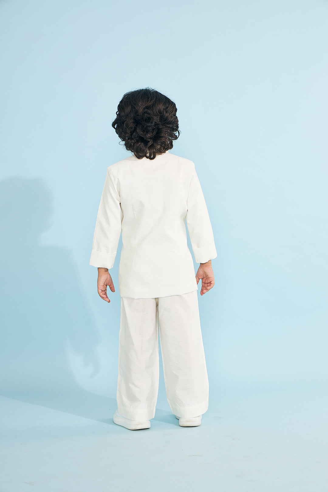 White Boys Jacket With Trouser Coord (2 Pc Set)