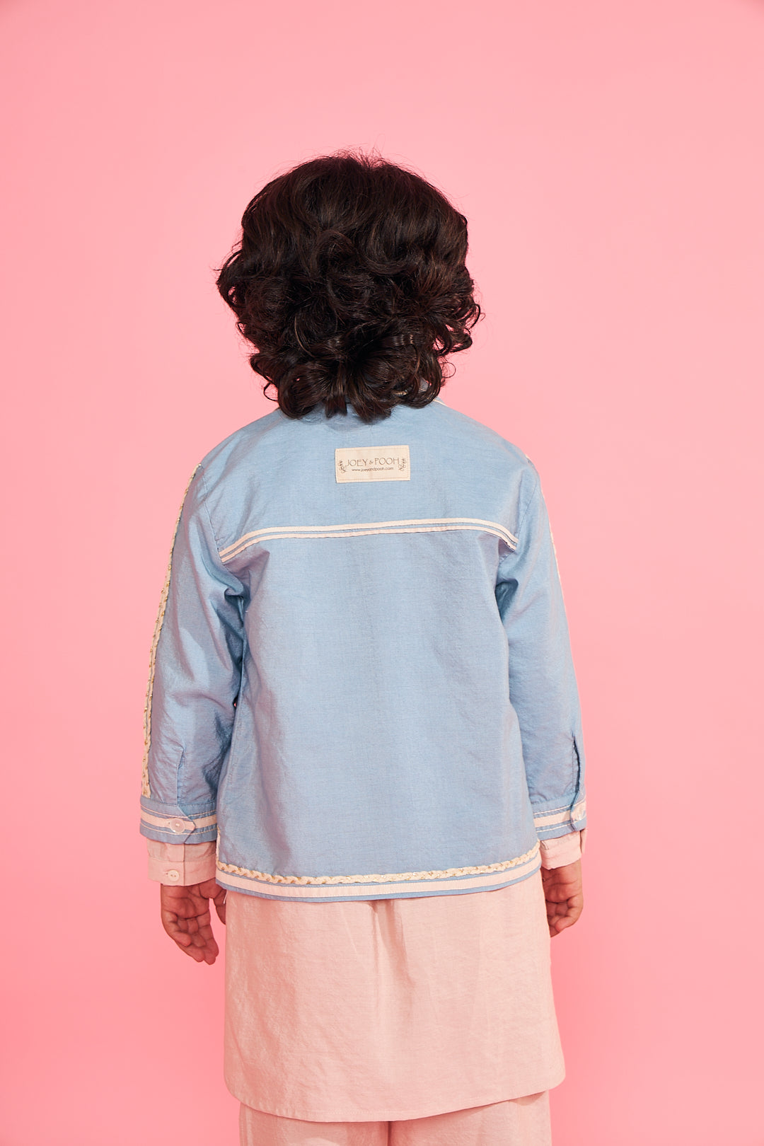 Blue Embroidered Boys Jacket (1 Pc)