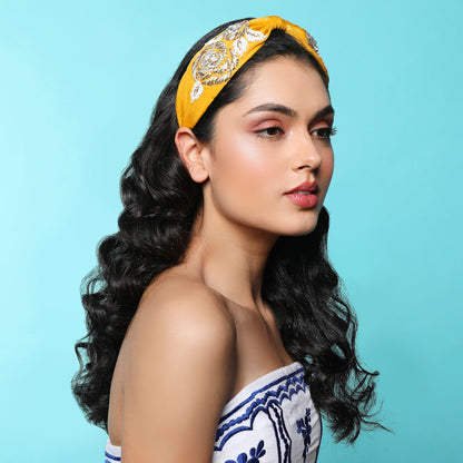 Jacqueline Mustard  Hand Embellished Headband/Hairband - Joey & pooh