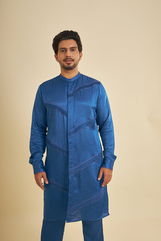 Blue Men's Kurta & Pants (Set of 2 Pcs)