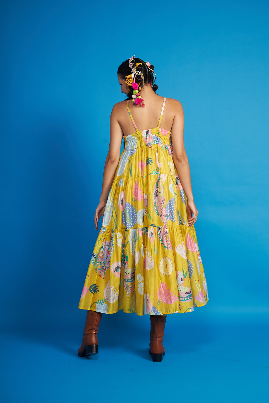 Yellow Bloom Tier-Dress