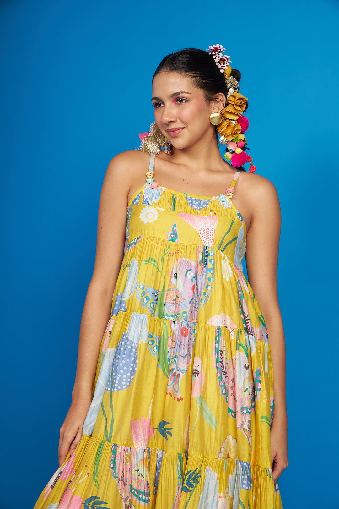 Yellow Bloom Tier-Dress