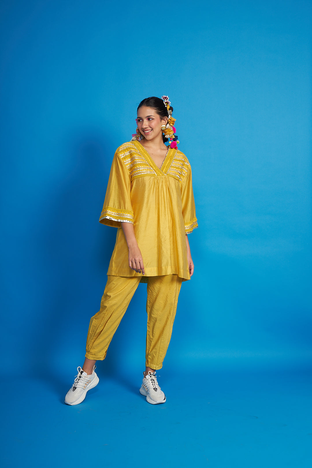 Noura Mustard Kurti Co-ord