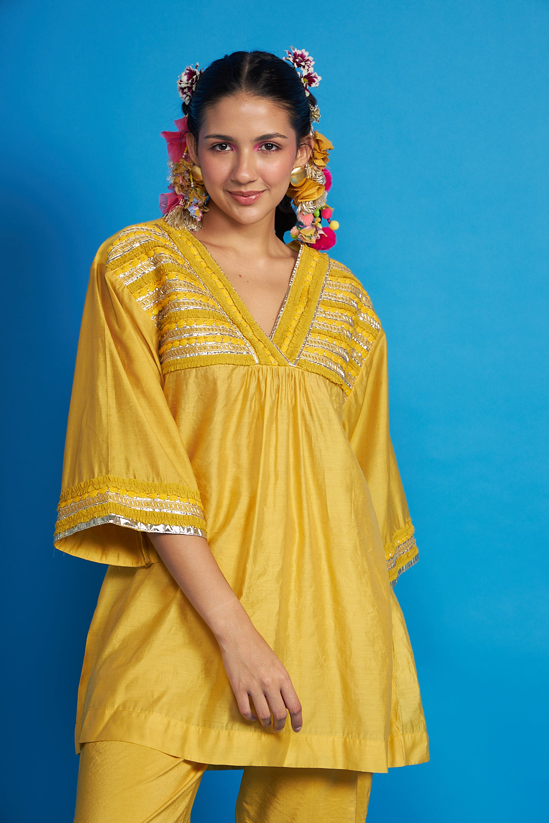 Noura Mustard Kurti Co-ord