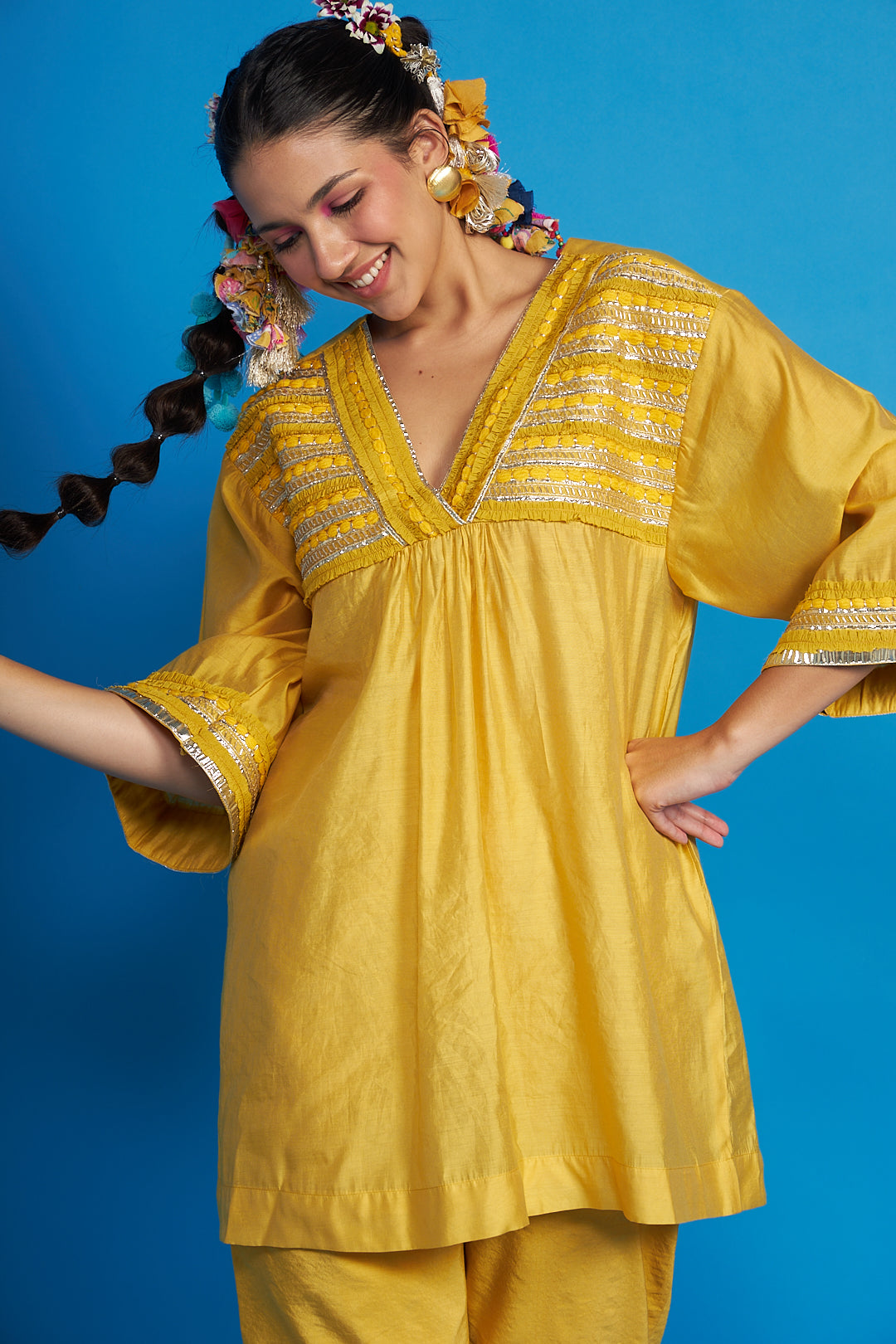 Noura Mustard Kurti Co-ord