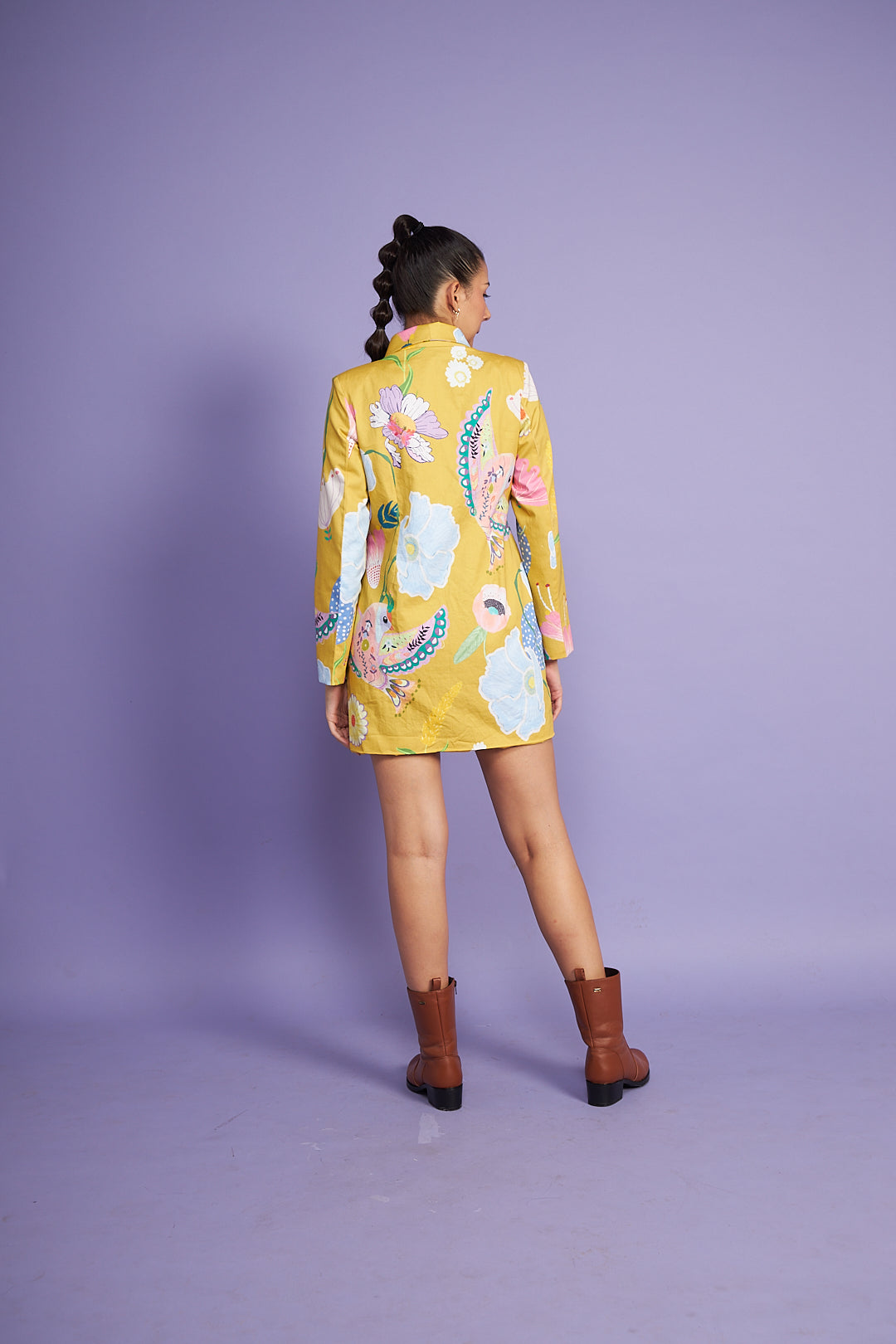 Zuri Mustard Blazer Dress