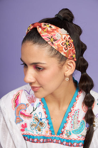 Terra Tribe Embroidered Printed Headband