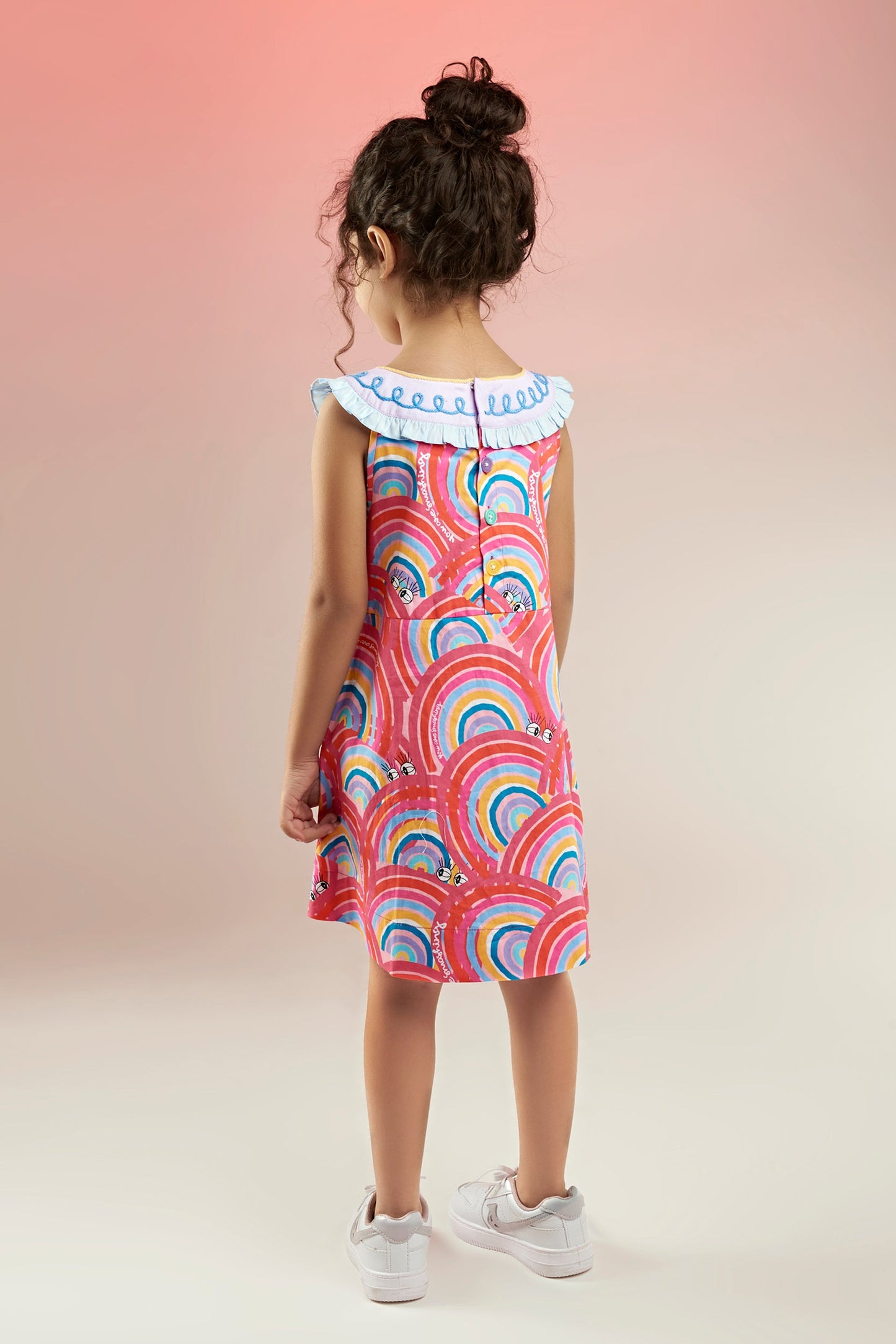 Lil Rainbow Dream Embellished Printed/Colorfull Dress Kids