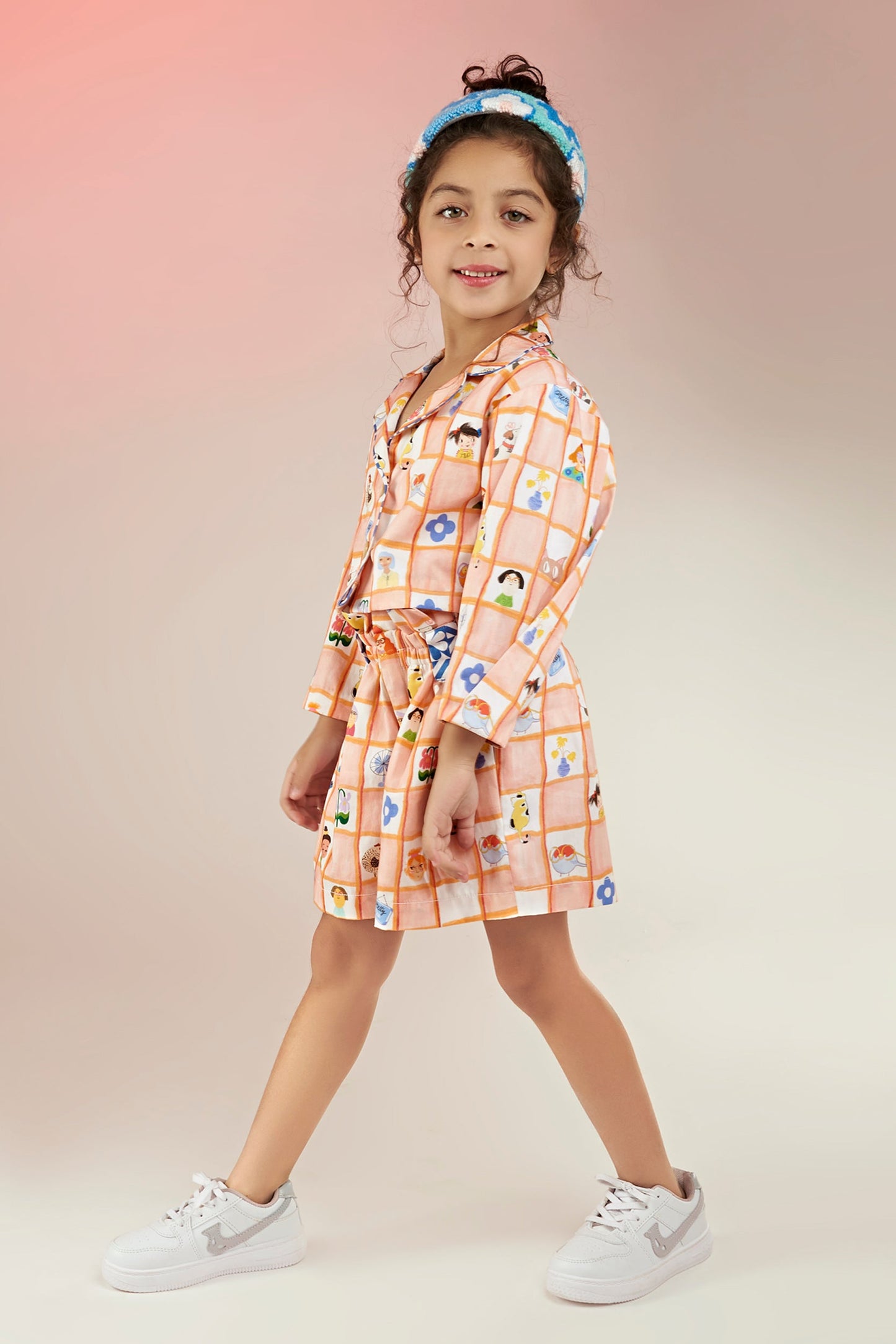 Peeking Peeps Printed Jacket & Shorts Co-ord Set Mini Kids - Joey & Pooh