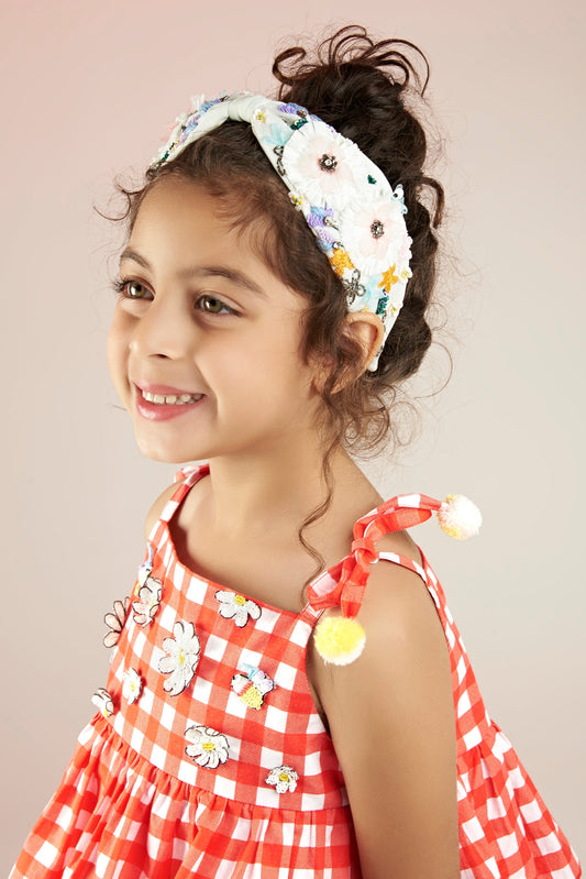 Check Out The Daisies Embellished Printed Cotton Jumpsuit Kids - Joey & Pooh