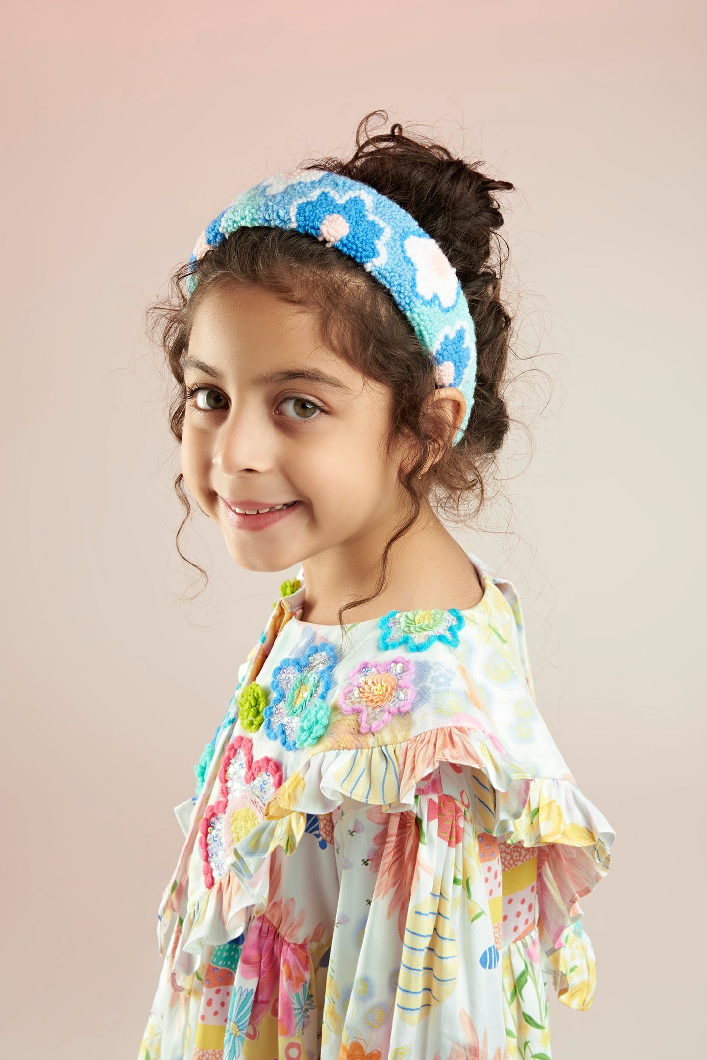 Flutter Bloom Embellished Printed Babydoll Kids Dress - Joey & Pooh