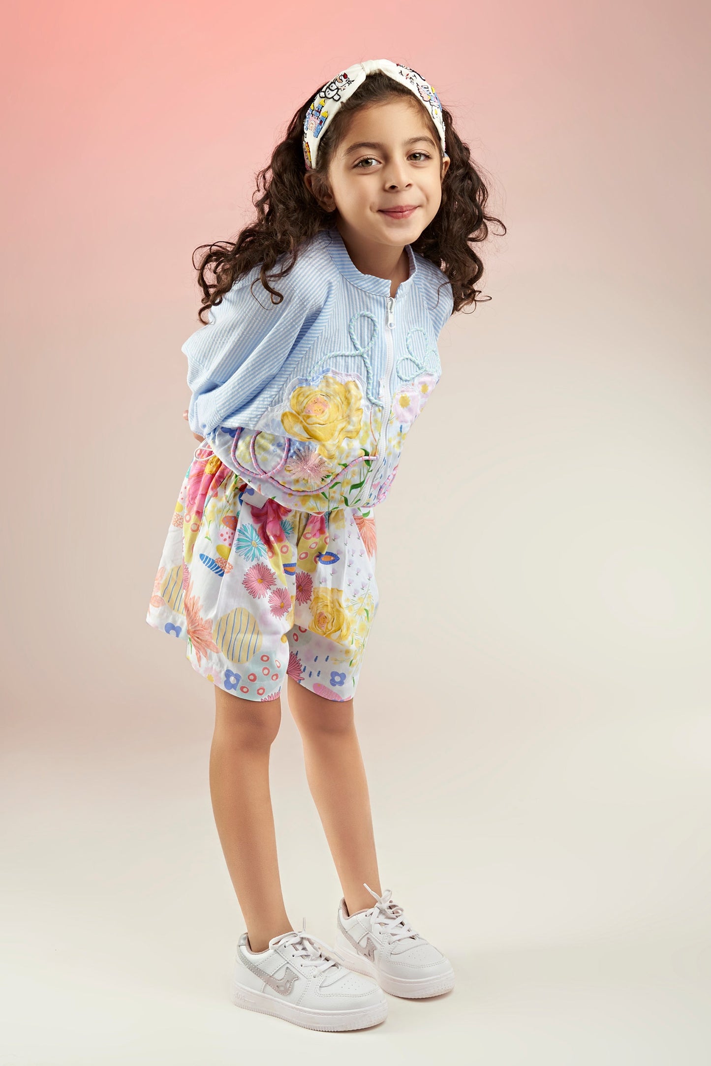 Flutter Bloom Embellished Printed Jacket Co-ord Set Kids - Joey & Pooh