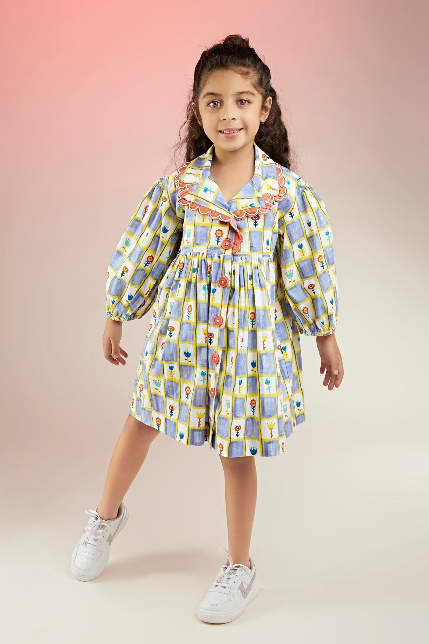 Buddy Buds Scallop Embellished Printed Jacket Dress Kids - Joey & Pooh