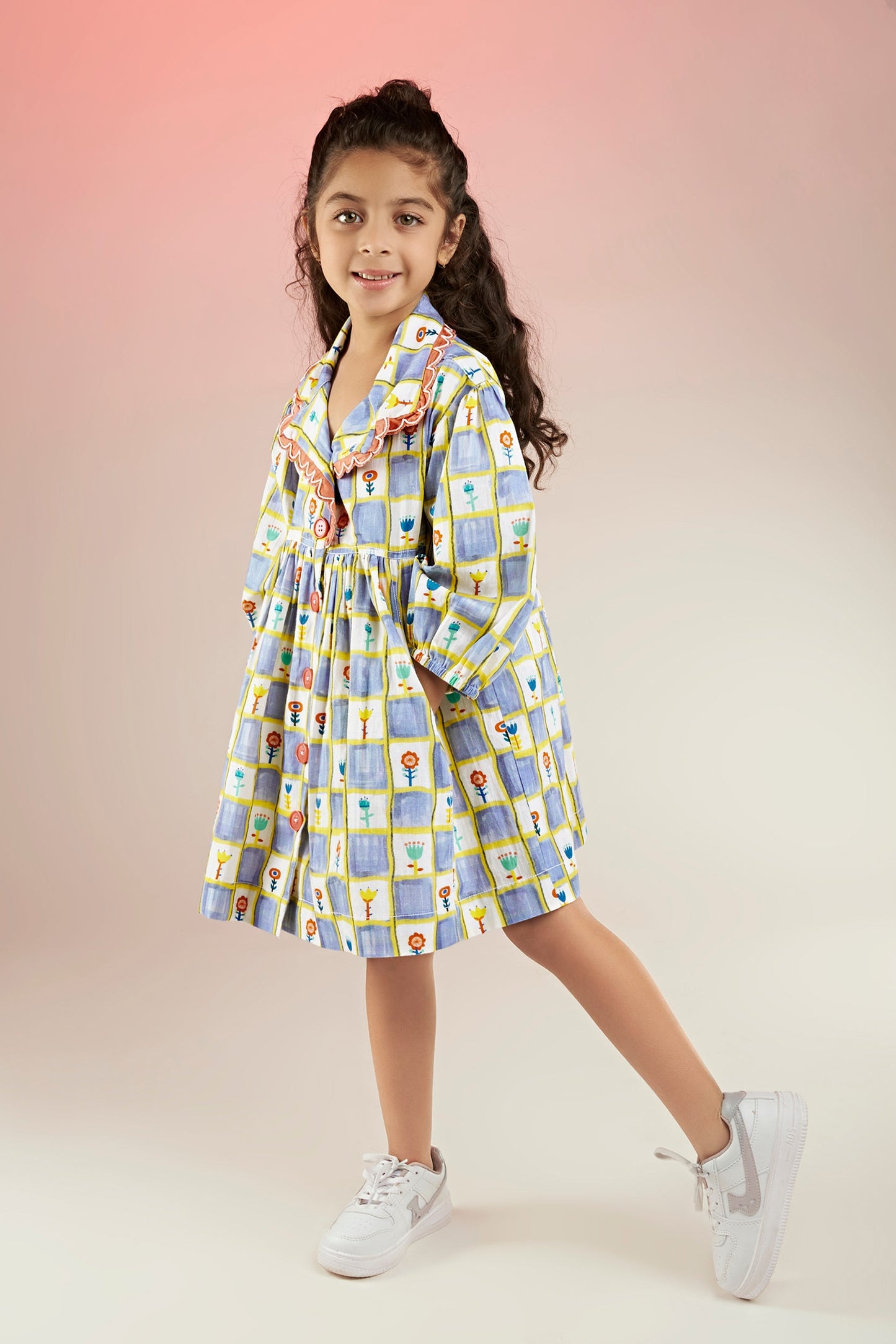 Buddy Buds Scallop Embellished Printed Jacket Dress Kids - Joey & Pooh