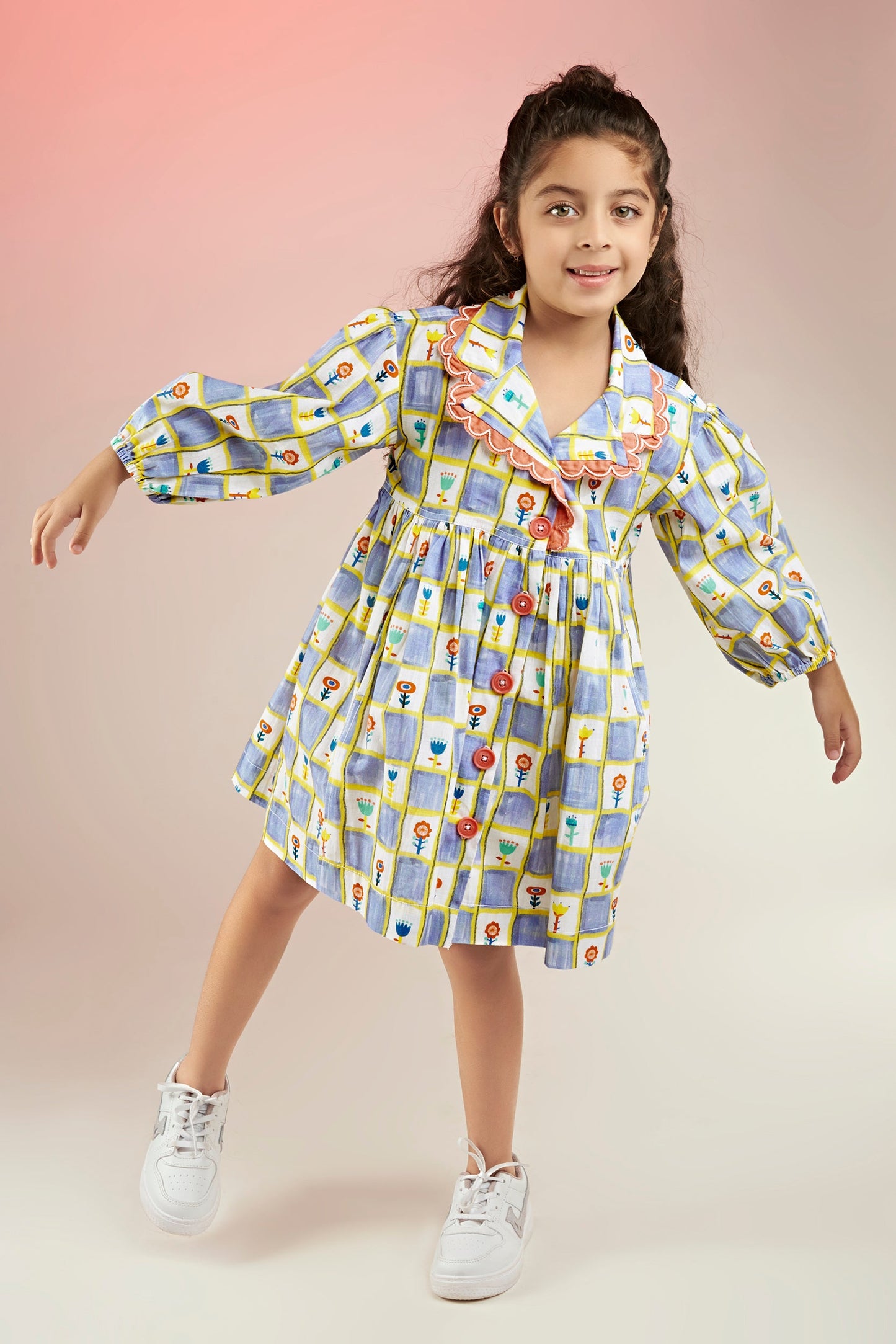 Buddy Buds Scallop Embellished Printed Jacket Dress Kids - Joey & Pooh